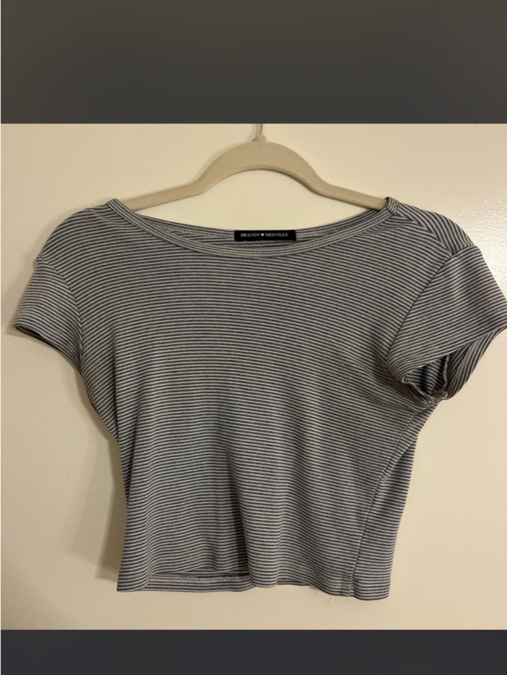 Brandy Melville Black & White Pinstripe Crop Tee